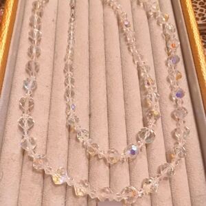 Two sparkling aroura borealis necklaces